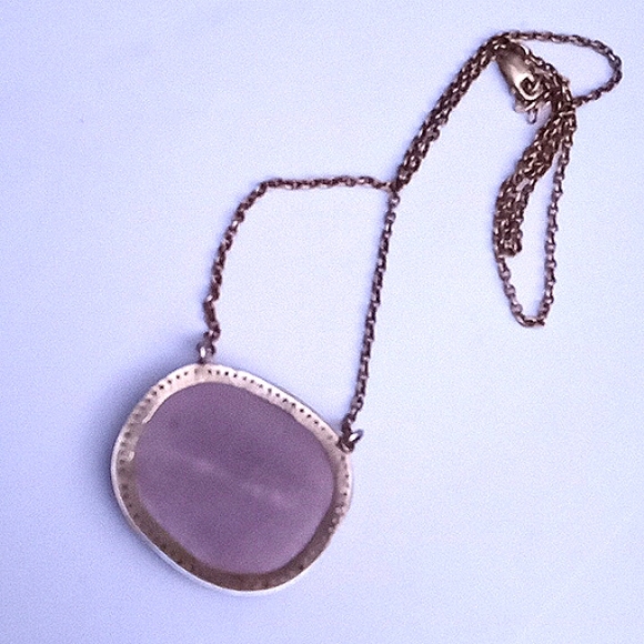 ESTATE 14K Vermeil Large Pink Ruby / Sapphire White Stone Halo Pendant Necklace - Picture 8 of 16